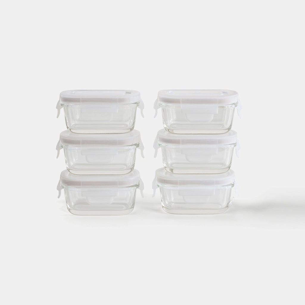 Rectangular Mini Glass Container Set