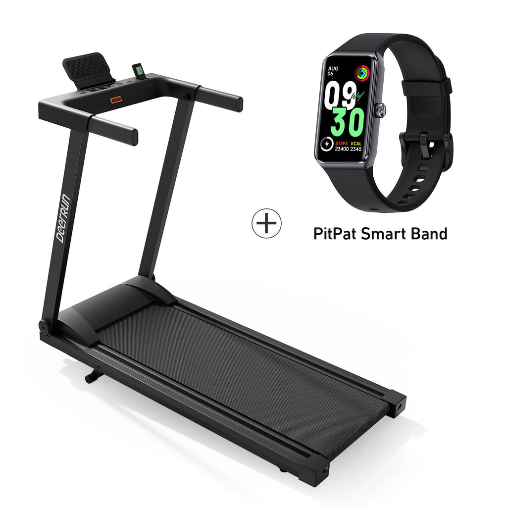 DeerRun All-New 2026 A1 Pro Move+ Smart Foldable Treadmill with 6% Incline & NFC | 350 lbs, 10 mph, Black