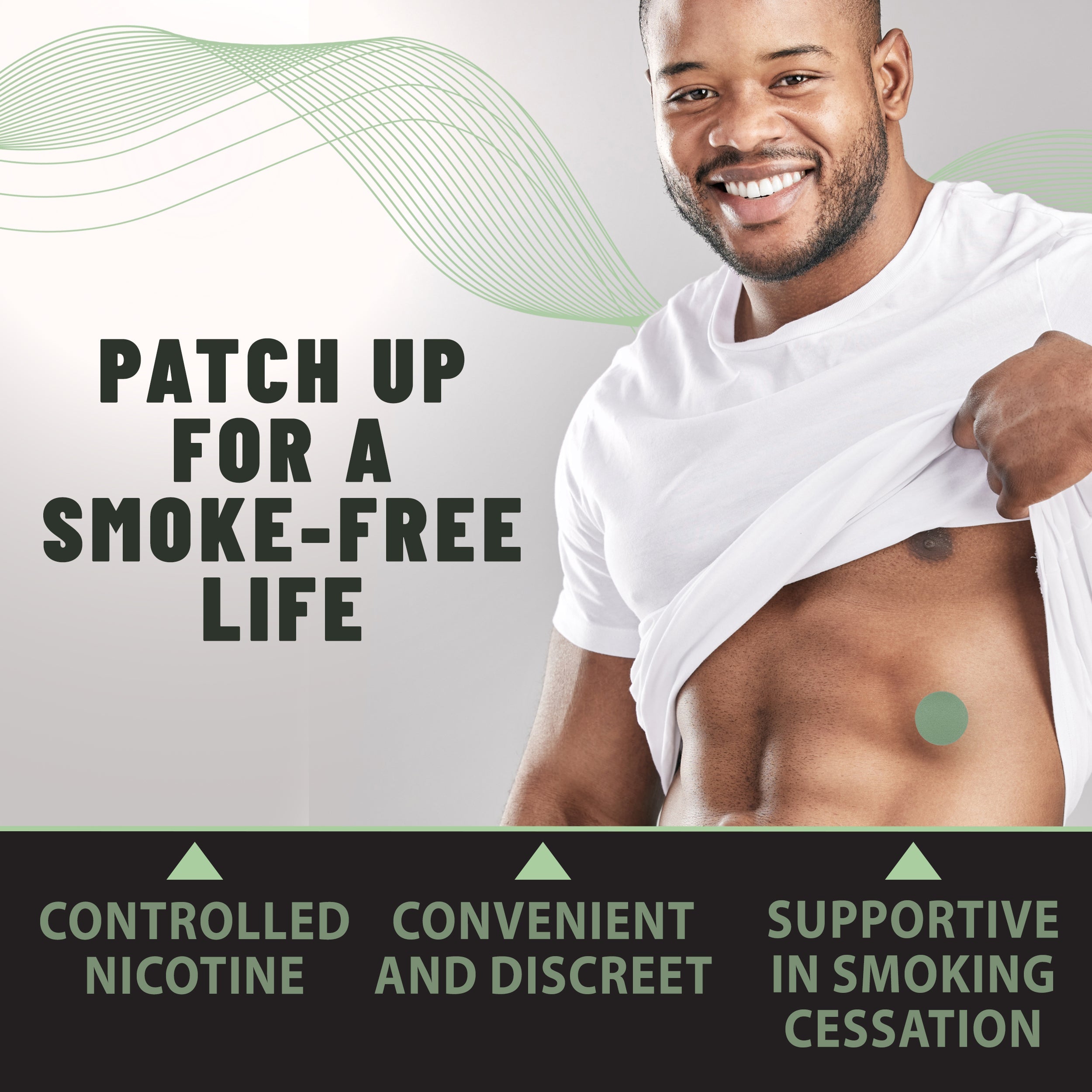 Anti-Smoke Herbal Patches to Help Reduce Cravings, Circle Shape 7mg (Green), 30 patches