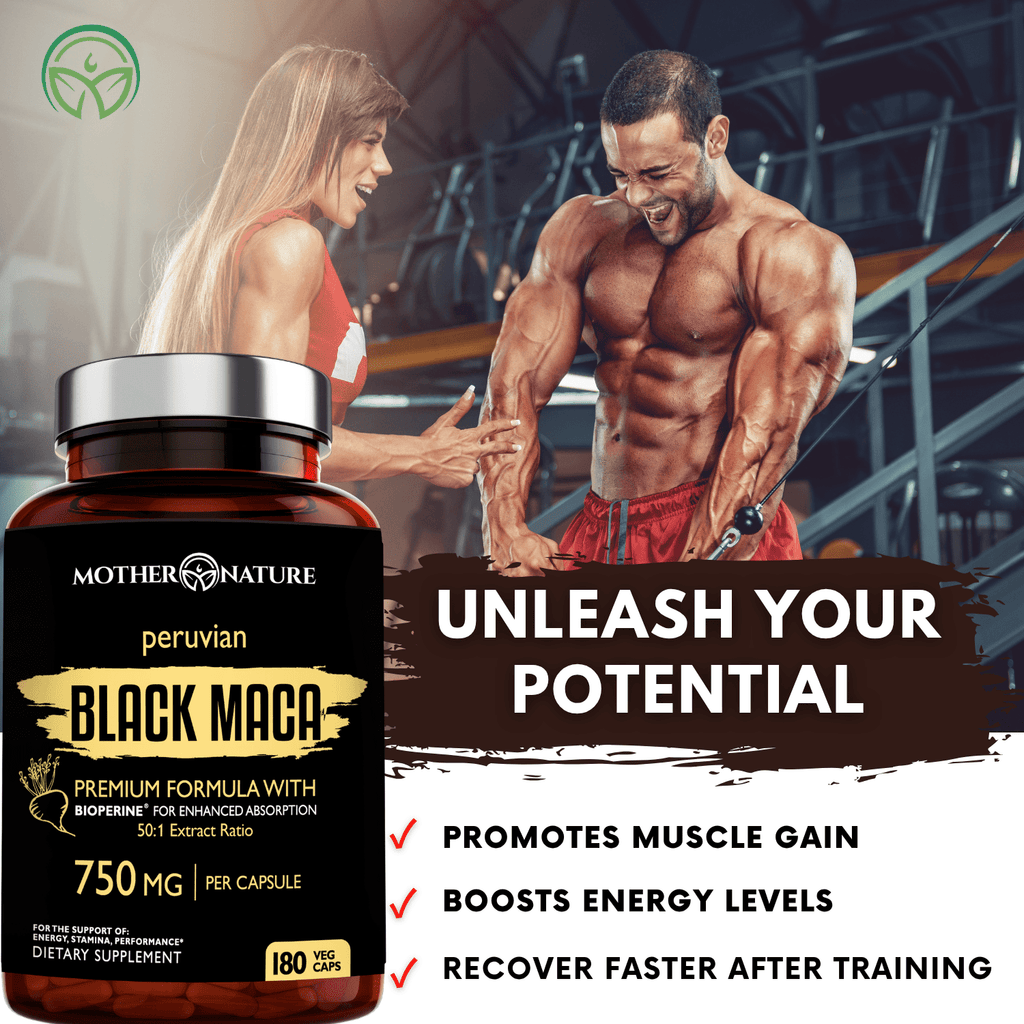 Organic Black Maca Root 750mg | 50:1 Extract