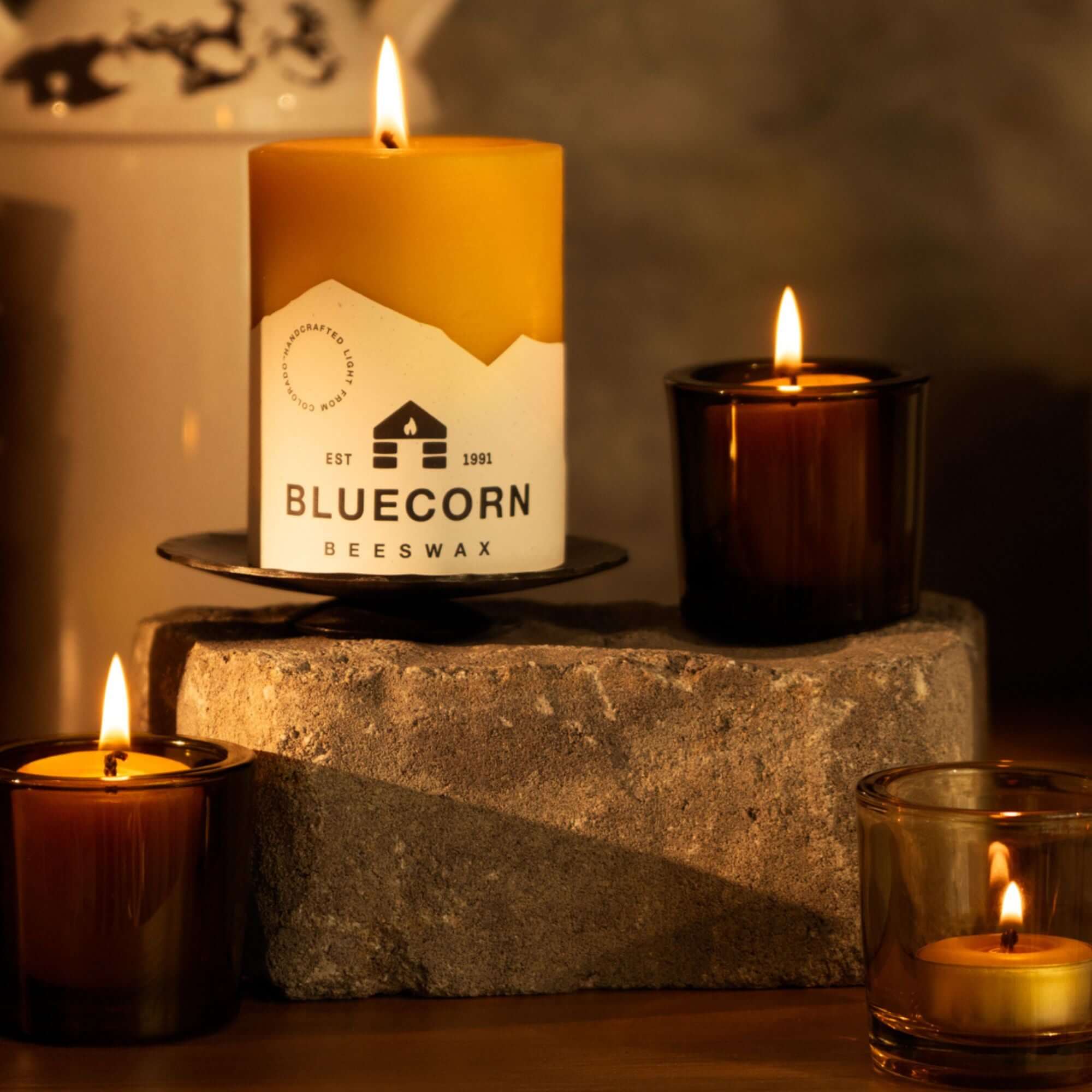 Pure Beeswax Pillar Candles
