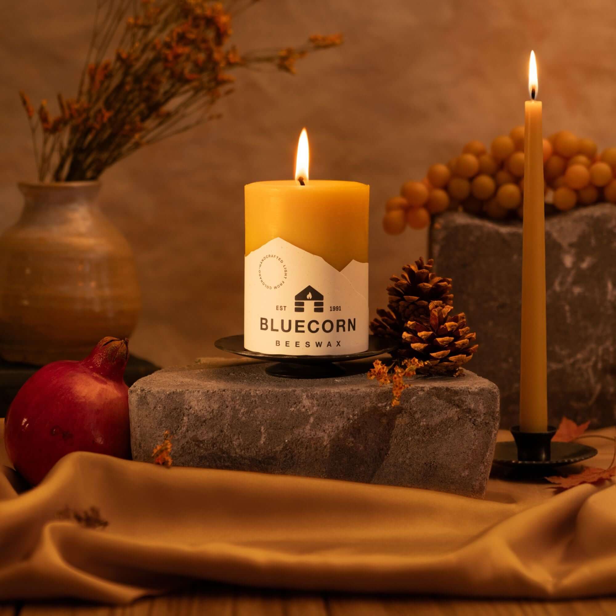 Hand-Dipped Beeswax Taper Candles - Bulk 4-Pair Bundle