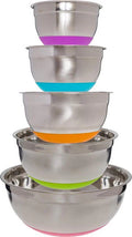 Mixing Bowl Set — 5-Piece Color Silicone Base | Platinum