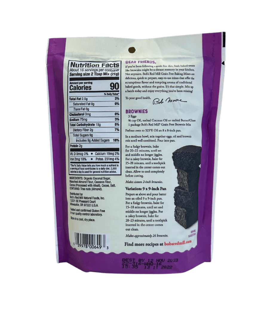 Brownie Mix, Gluten-Free, Grain-Free, Bob's Red Mill