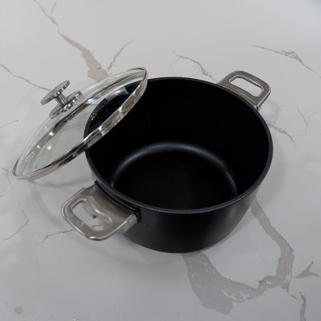 CXD DOU Ceramic Nonstick Stock Pot with Glass Lid | Made in Switzerland