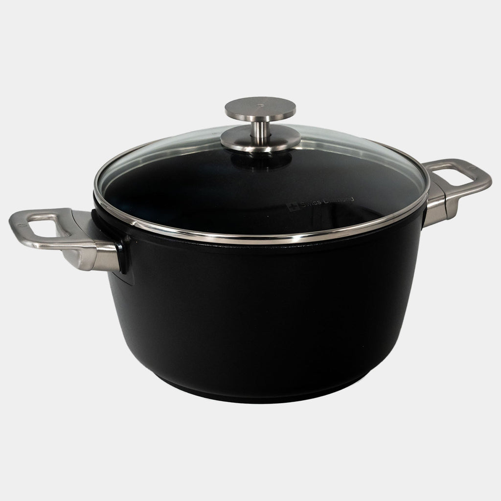 CXD DOU Ceramic Nonstick Stock Pot with Glass Lid | Made in Switzerland