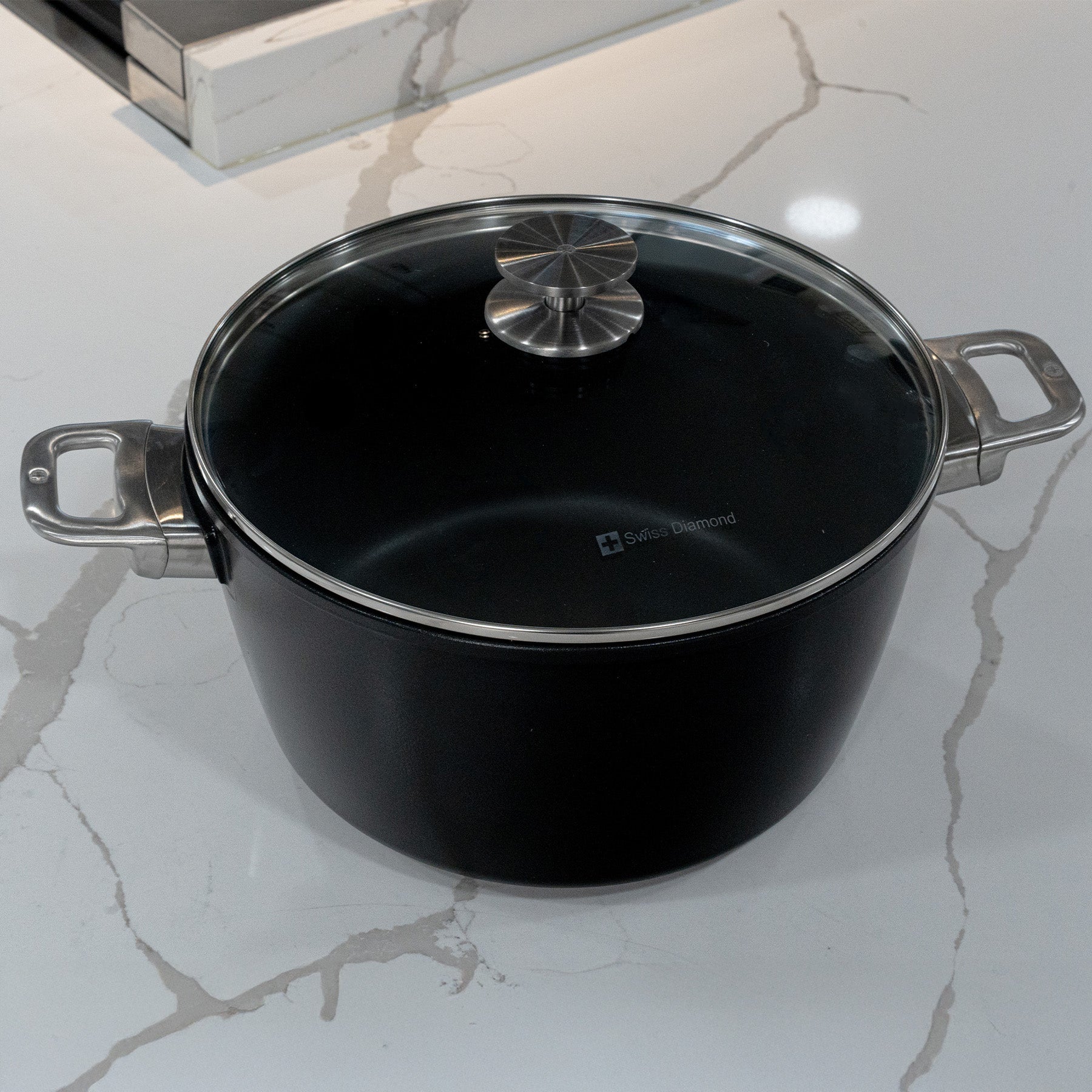 CXD DOU Ceramic Nonstick Stock Pot with Glass Lid | Made in Switzerland