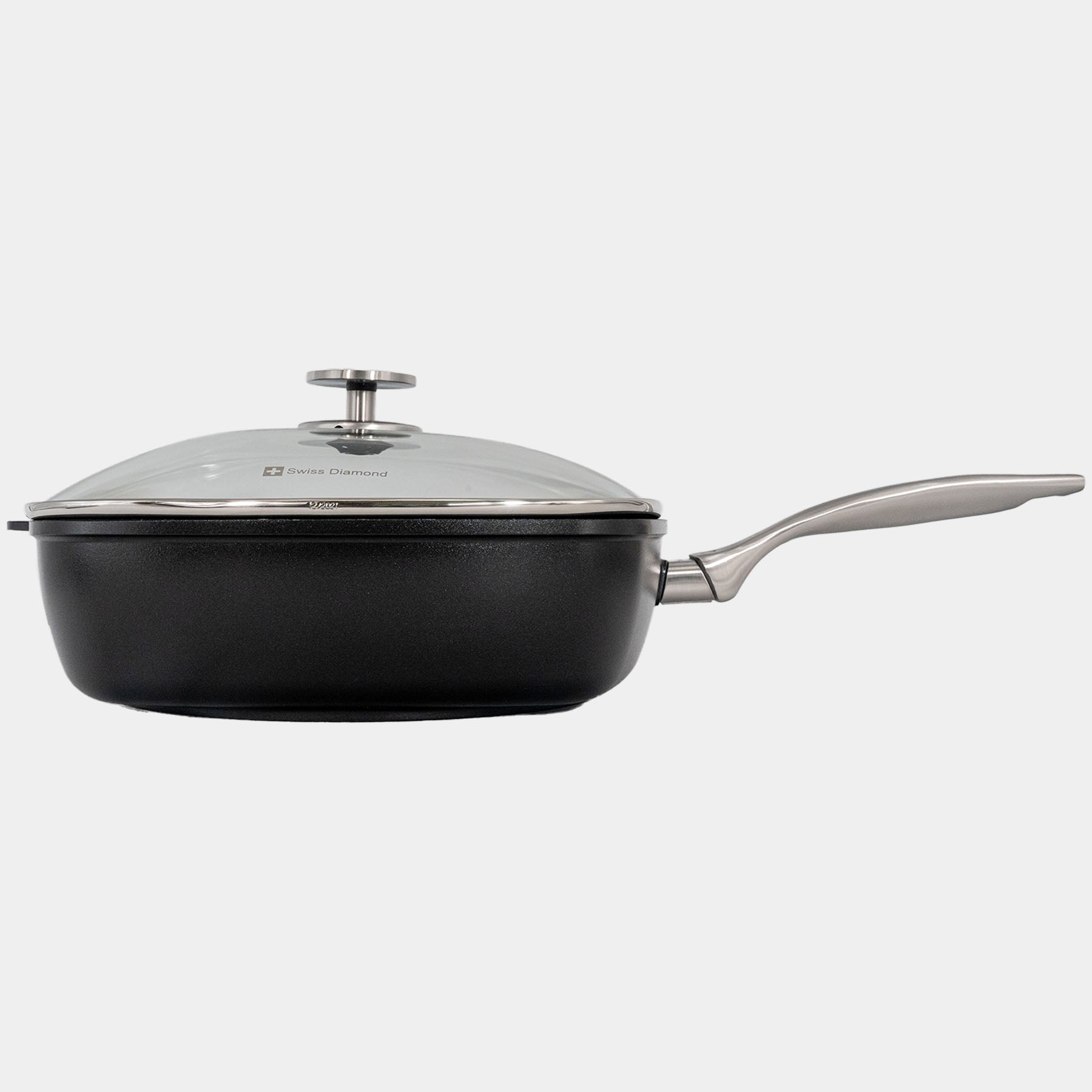 CHD Nonstick 11" x 11" Square Saute Pan with Glass Lid | Made in Switzerland