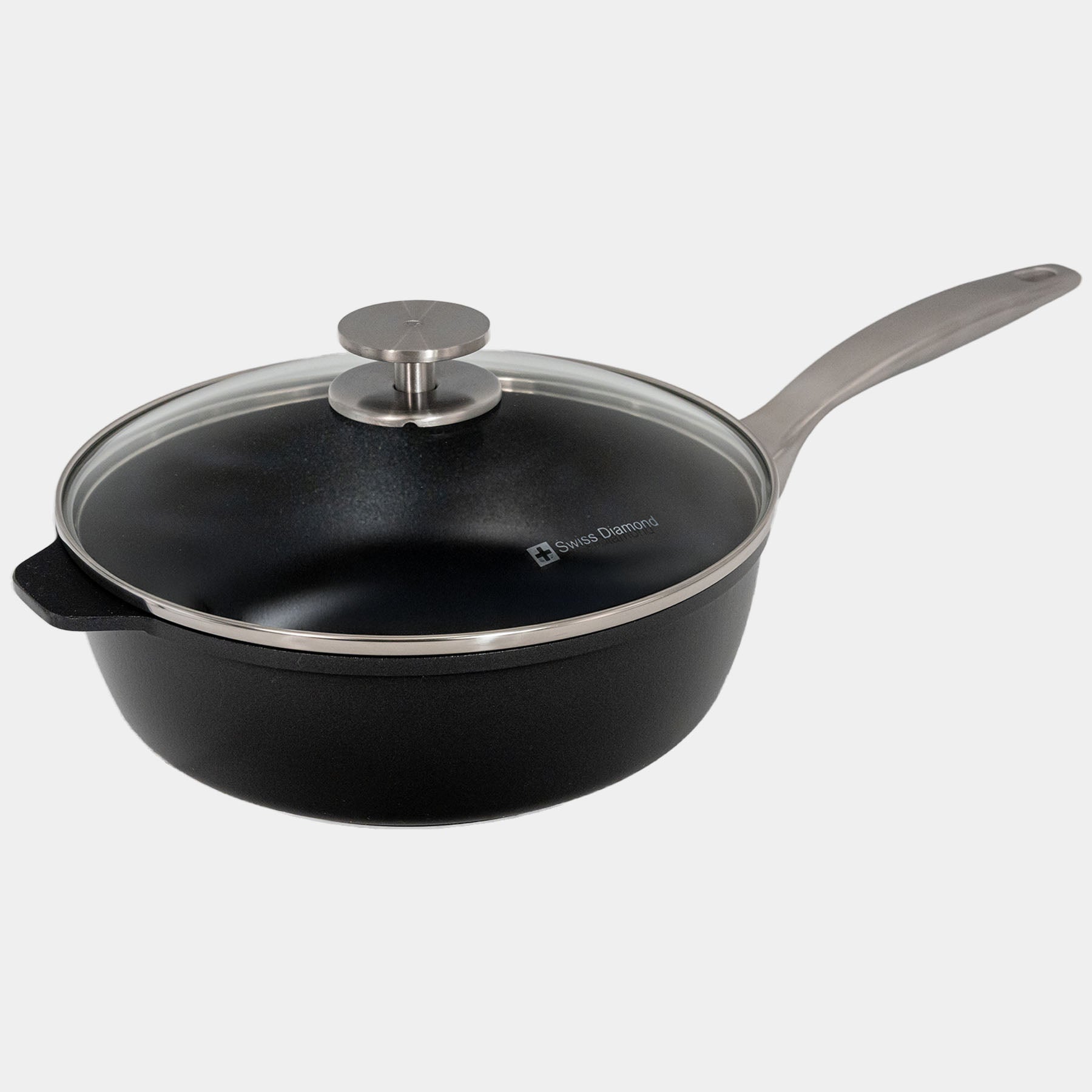 CXD DOU Ceramic Nonstick Saute Pan with Glass Lid | Made in Switzerland