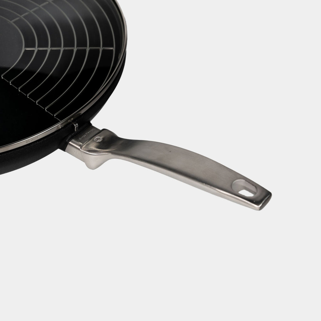 CXD DOU Ceramic Nonstick  Wok with Lid and Rack - 12.5" (32 cm), 5.3 QT (5 L) | Made in Switzerland