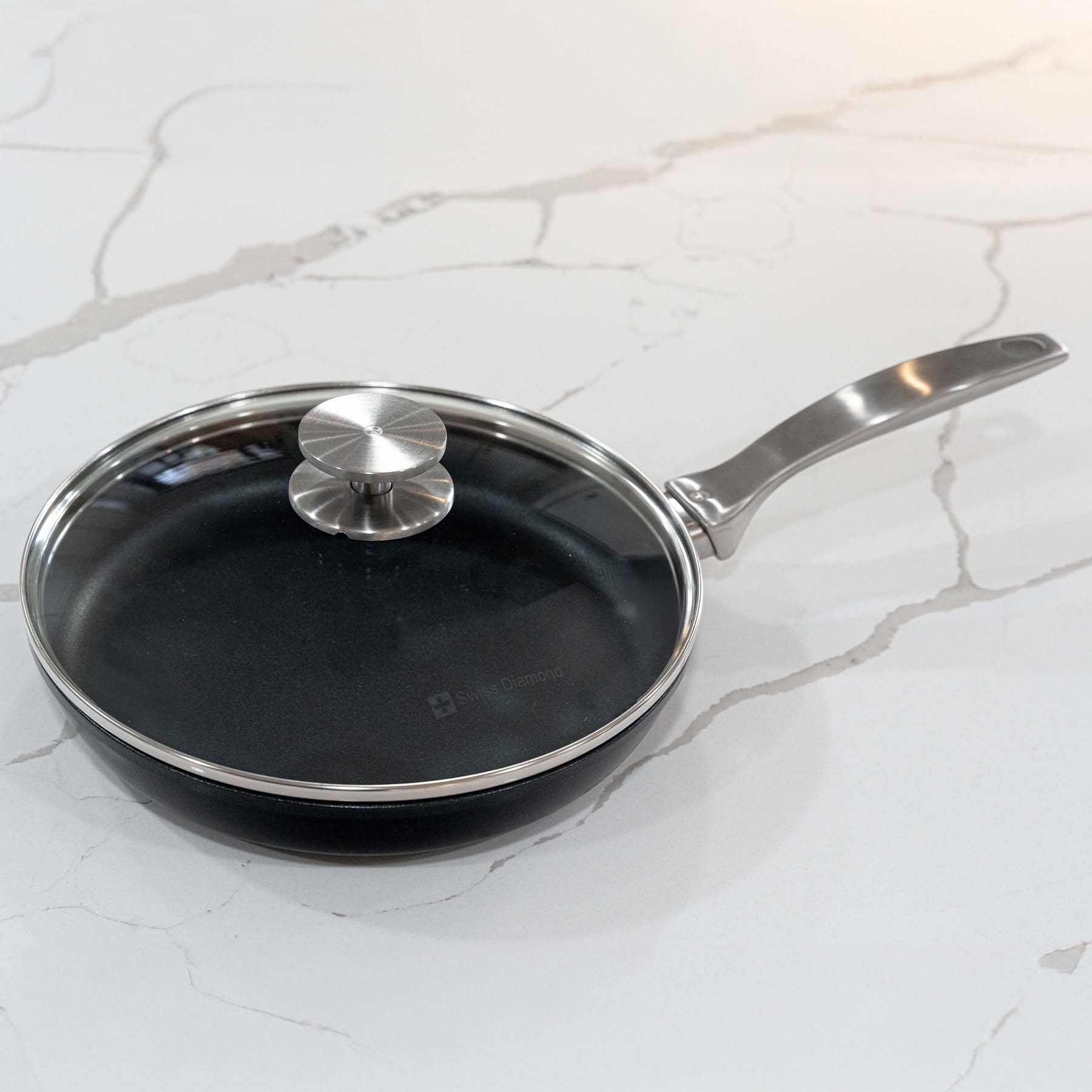 CXD DOU Ceramic Nonstick Fry Pan with Glass Lid | Made in Switzerland