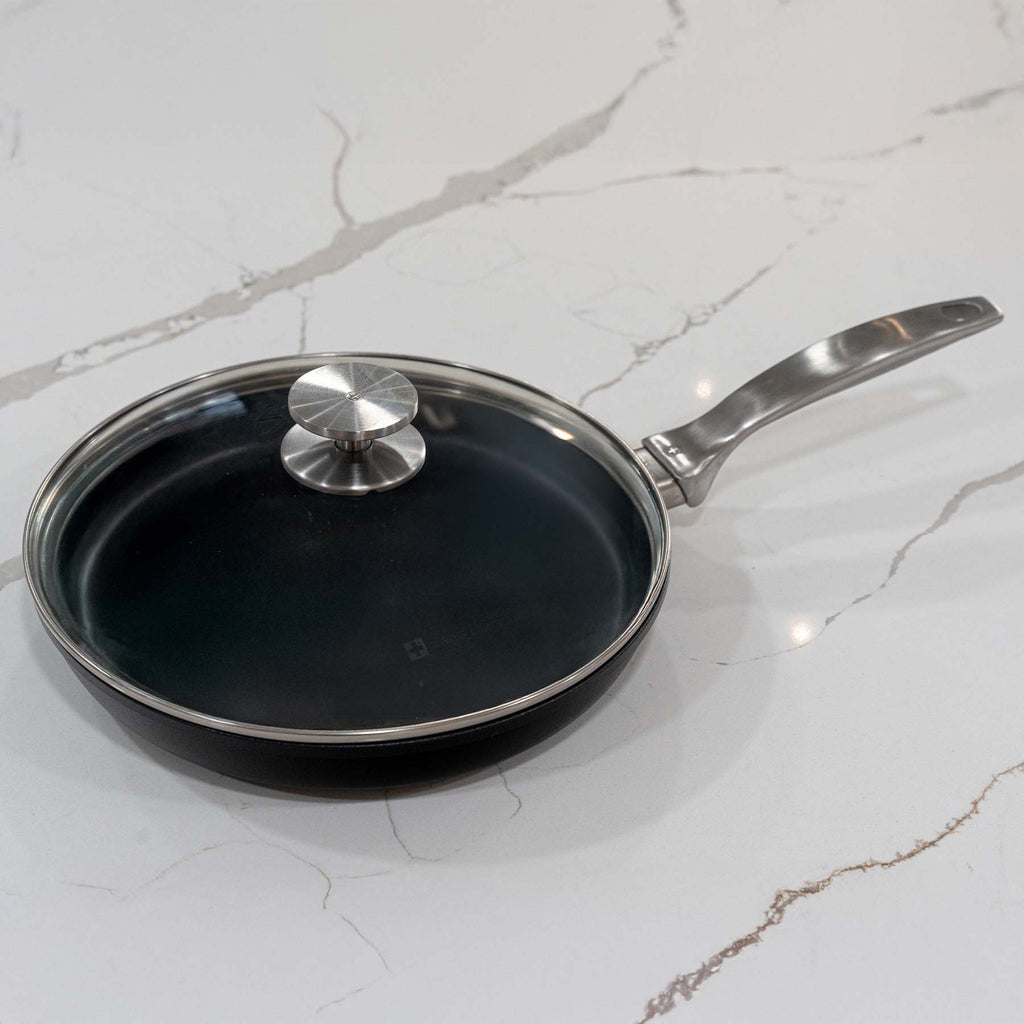 CXD DOU Ceramic Nonstick Fry Pan with Glass Lid | Made in Switzerland