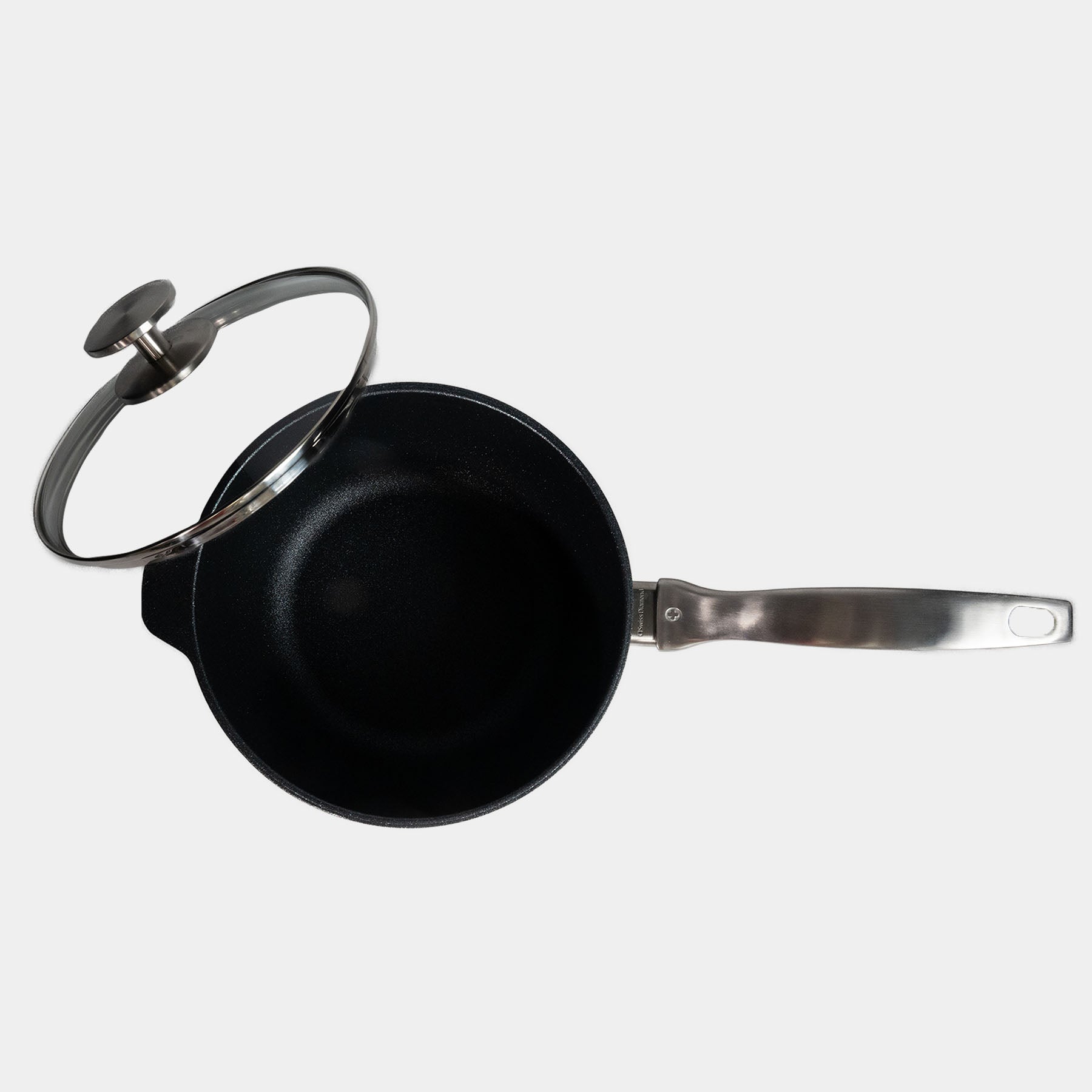 CXD DOU Ceramic Nonstick Saucepan with Glass Lid | Made in Switzerland