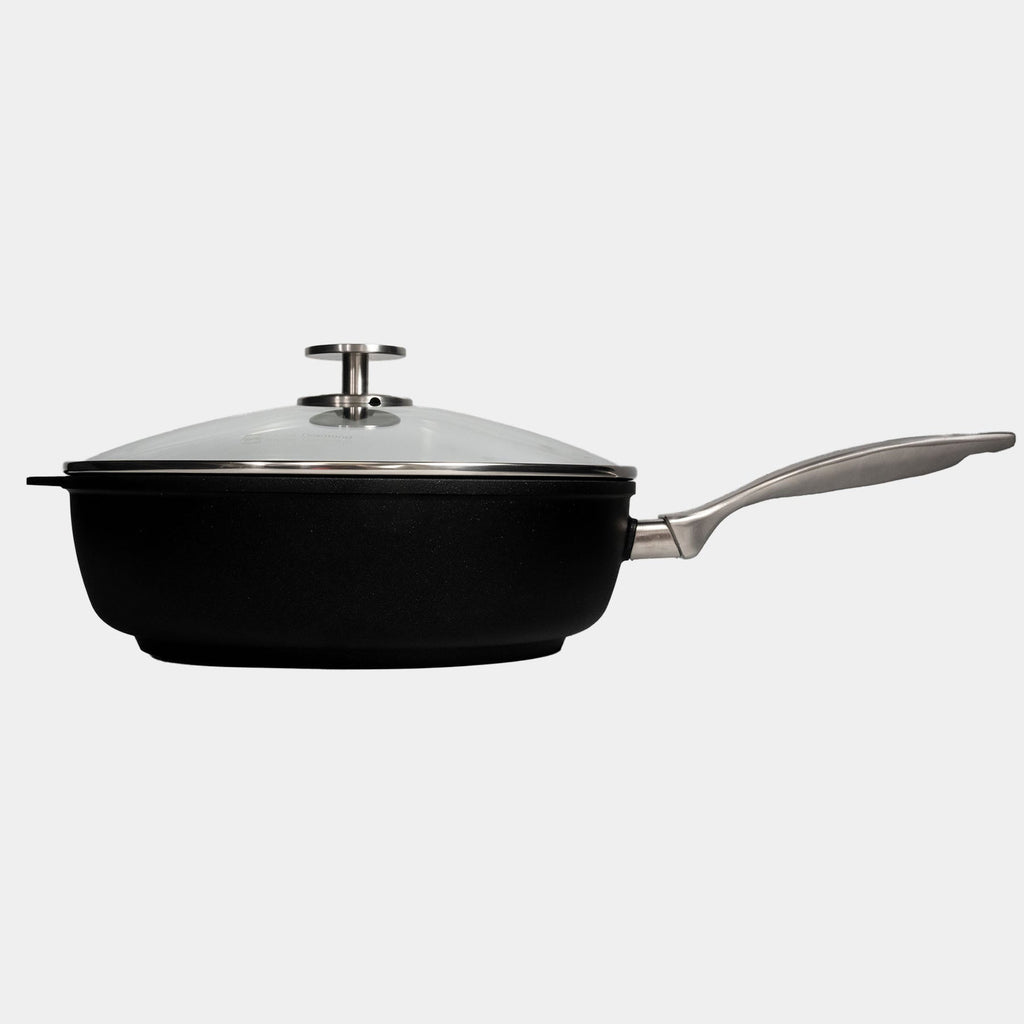 CXD DOU Ceramic Nonstick Saute Pan with Glass Lid | Made in Switzerland
