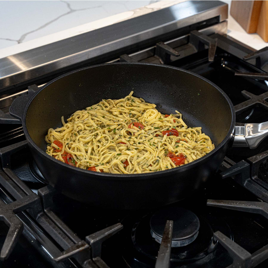 CXD DOU Ceramic Nonstick Saute Pan with Glass Lid | Made in Switzerland