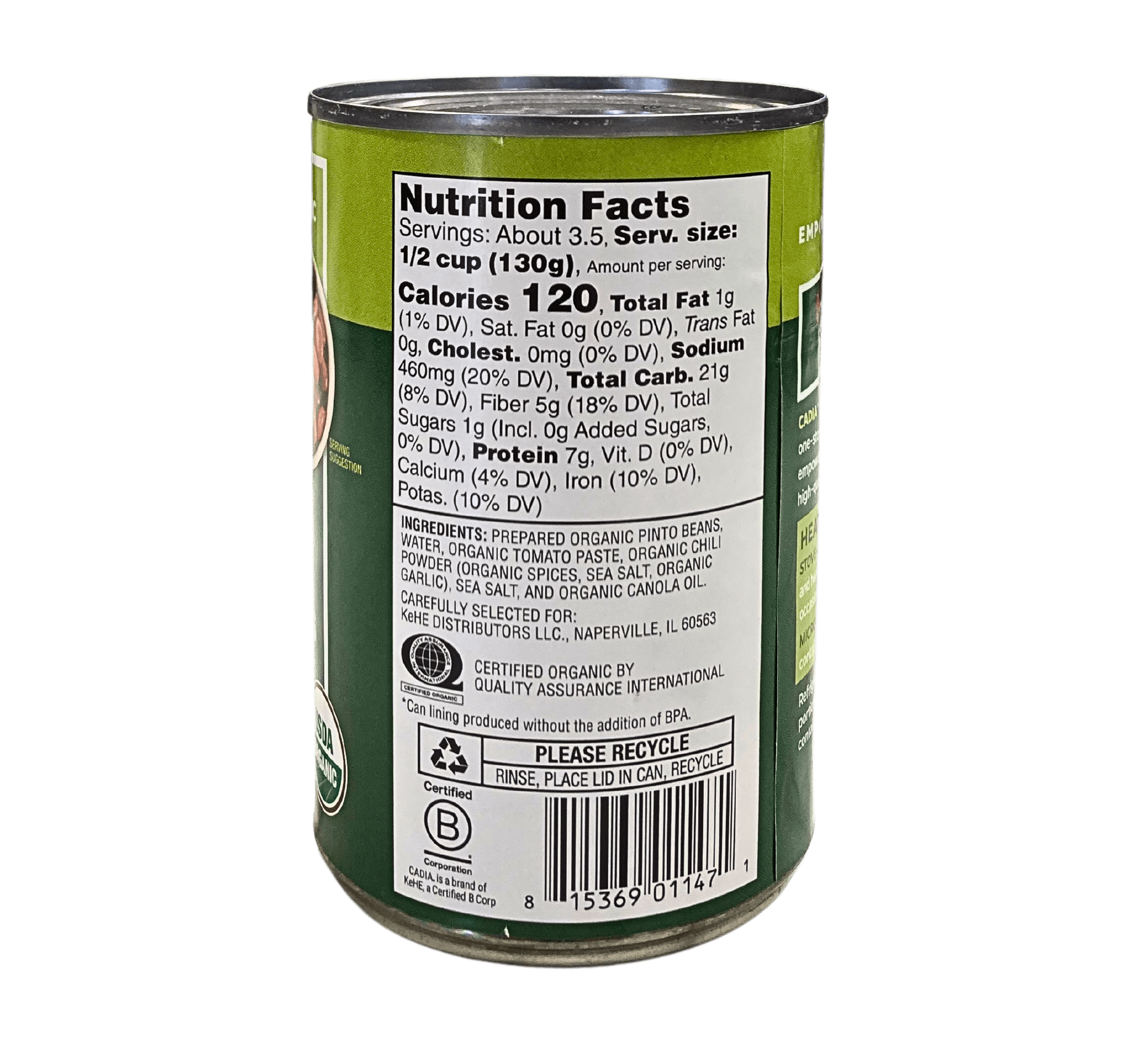 Chili Beans, Organic, Cadia