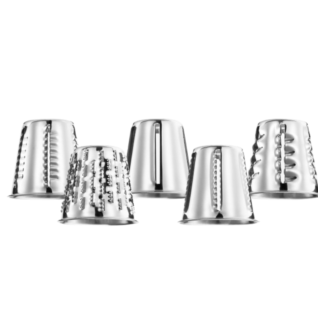 Manual Food Processor & Vegetable Slicer — 5 Interchangeable Cones, Vacuum Stabilization | Platinum