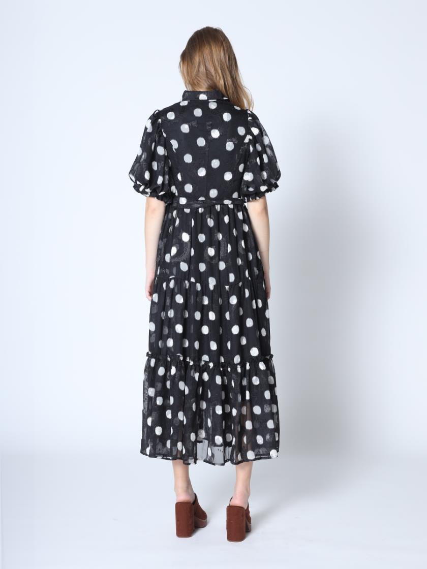 Gracia Dot Gathered Dress D34796