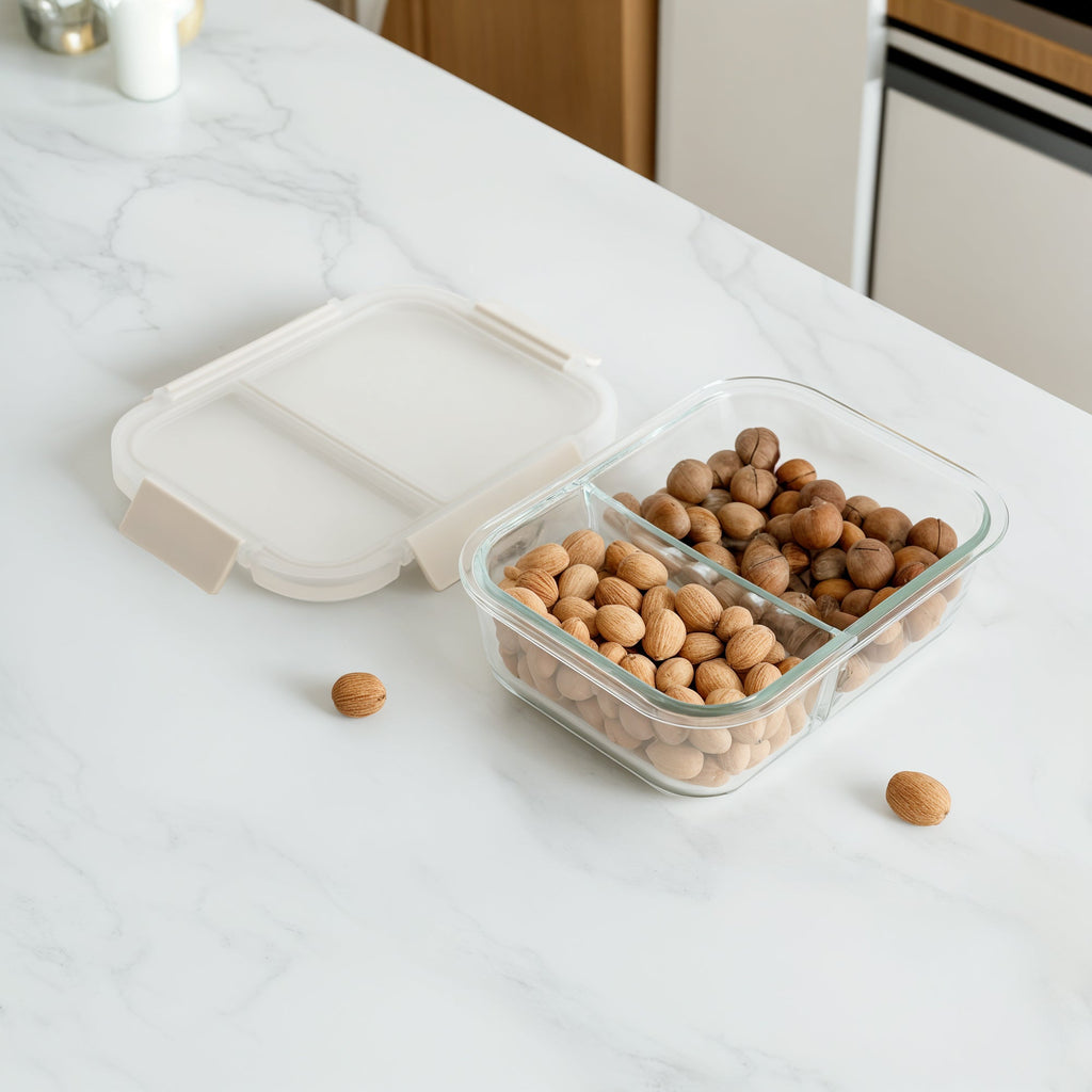 2 Divided Glass Bento Box