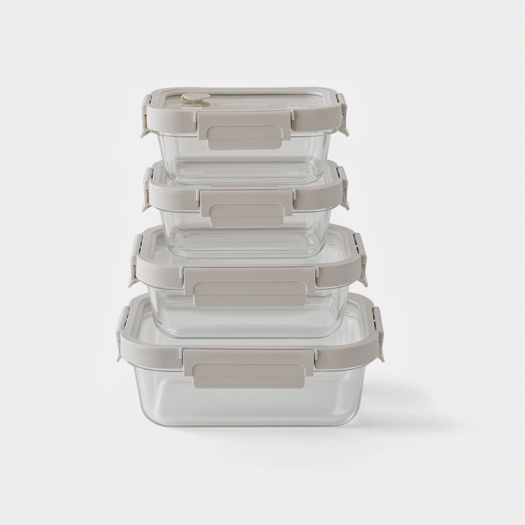 Rectangular Glass Container Set