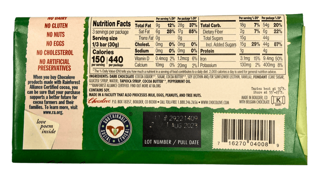 Chocolate Bars, Dark, Chocolove