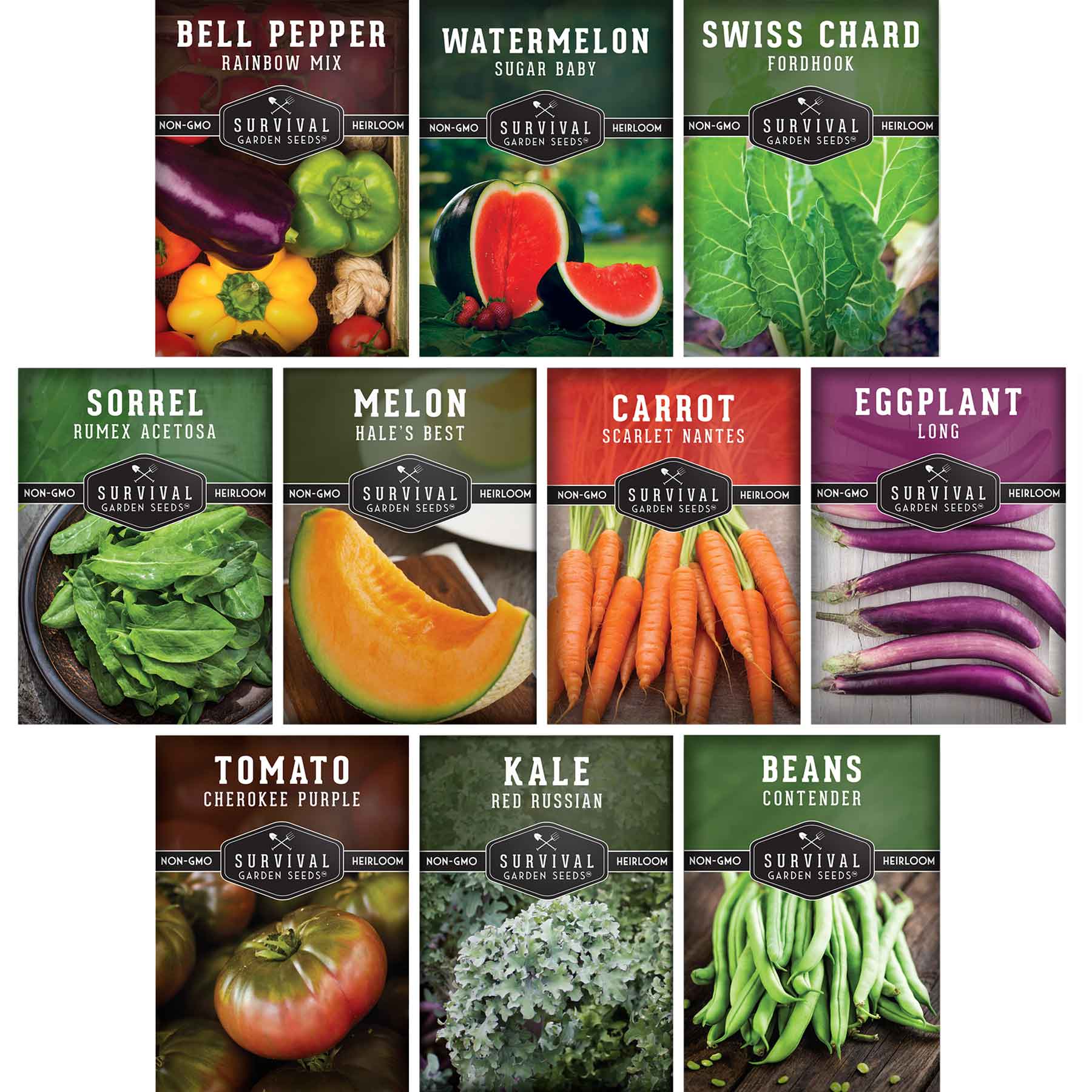 Drought-Tolerant Vegetable Seeds Variety Pack – 10 Heat-Resilient, Full-Sun Garden Favorites for Dry Climate Growing