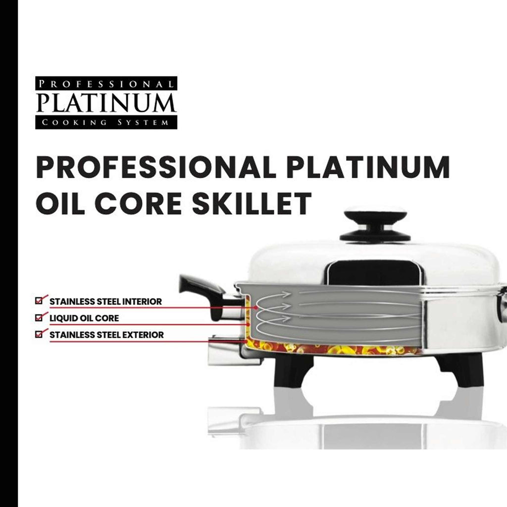Professional Platinum Cooking System — Oil Core Skillet w Dome Cover