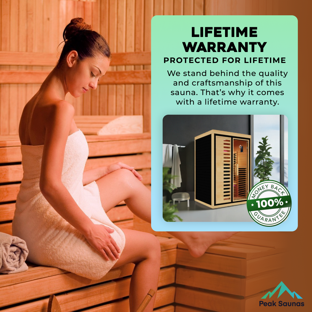 Peak Saunas Everest 2-Person Full Spectrum Infrared Sauna with XL Medical-Grade Red Light Therapy & Smart WiFi App Control