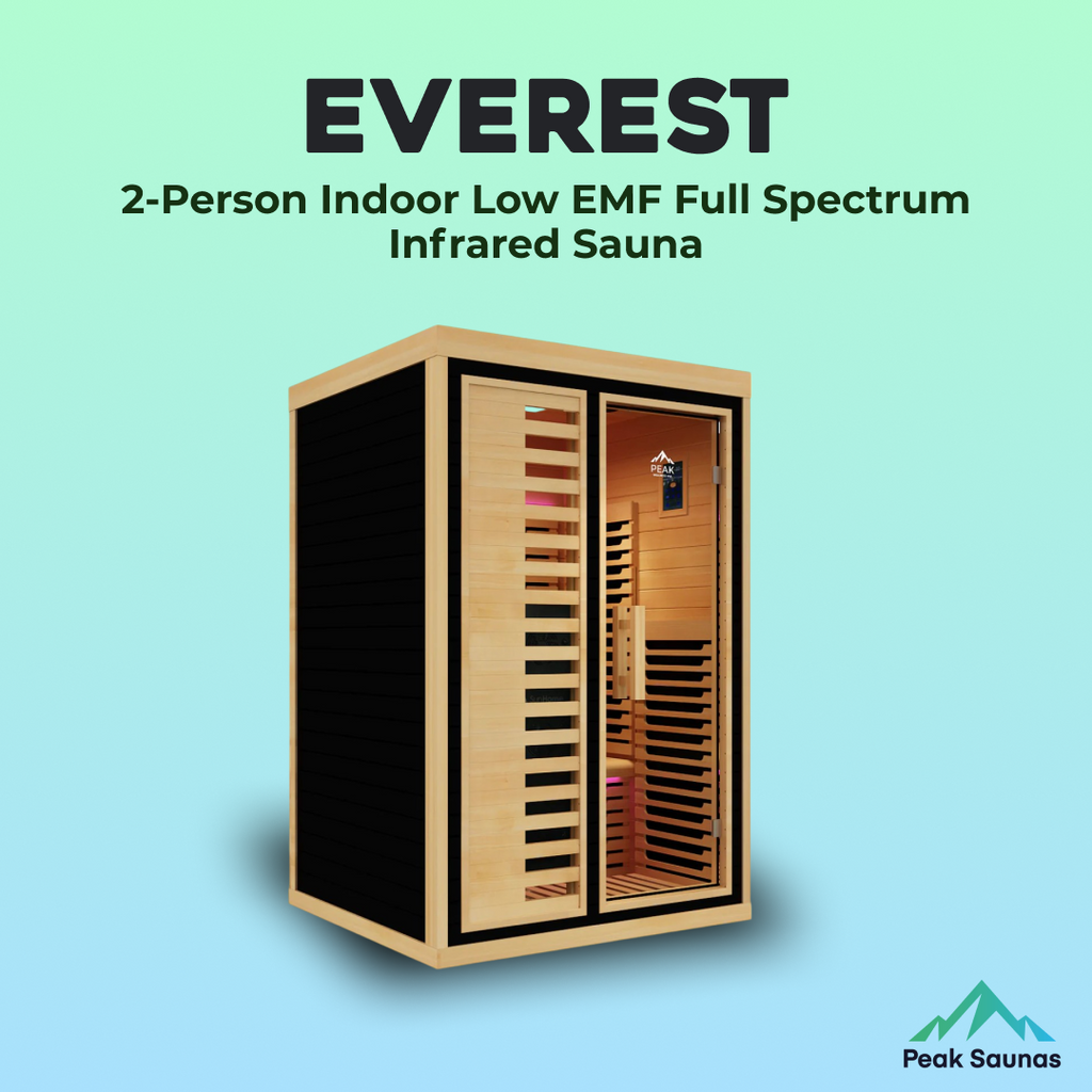 Peak Saunas Everest 2-Person Full Spectrum Infrared Sauna with XL Medical-Grade Red Light Therapy & Smart WiFi App Control