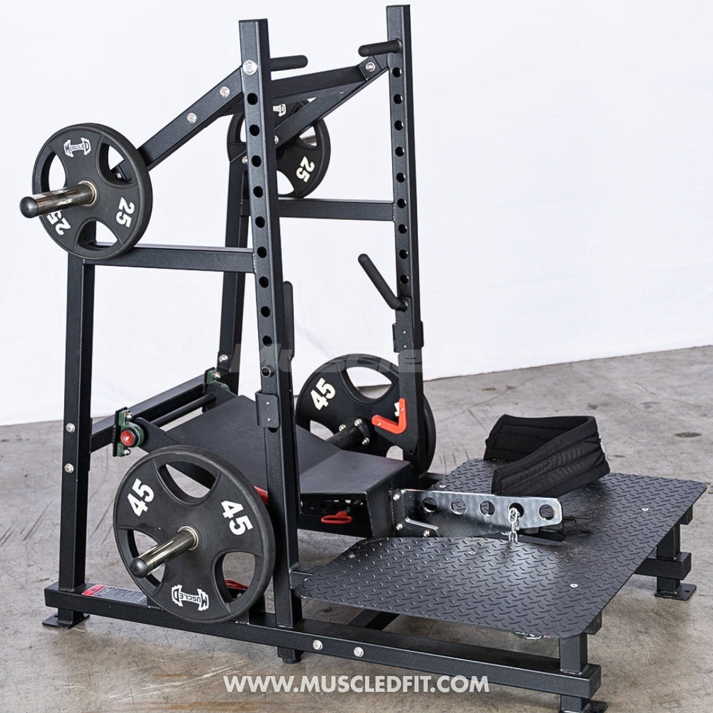 Excel Belt Squat - Muscle D Fitness - Plate Loaded Belt Squat w/ Plate Storage
