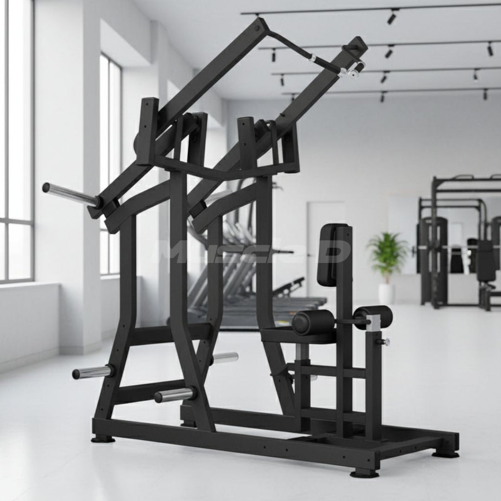 Excel Iso-Lateral Front Lat Pulldown - Muscle D Fitness - Plate Load Lat Machine - Gas Shock Assisted Seat Adjustment