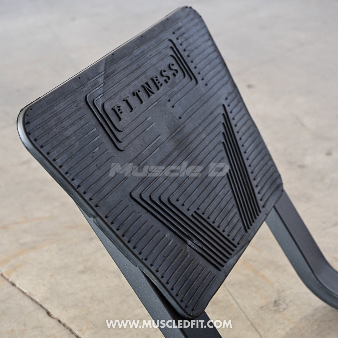 Excel Linear Hack Slide - Muscle D Fitness - Plate Load Hack Squat - Weight Storage Pegs - Safety Catch