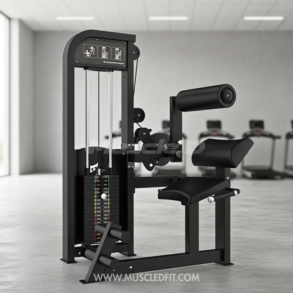 Excel Back/Ab Combo - Muscle D Fitness - Commercial Adjustable Pin Selectorized Back Extension Ab Crunch Combo