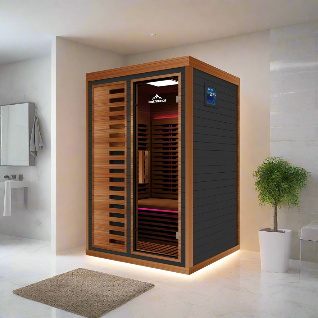 Peak Saunas Fuji 2-Person Full Spectrum Infrared Sauna with XL Medical-Grade Red Light Therapy & Smart WiFi App Control