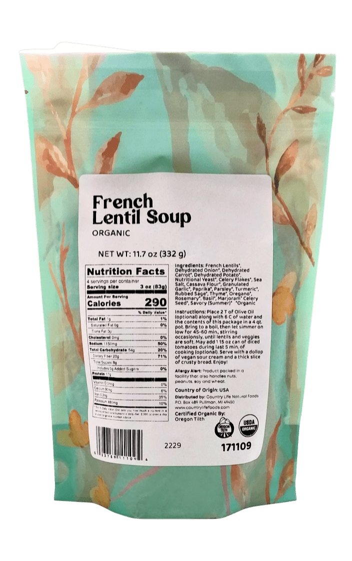 French Lentil Soup, Organic