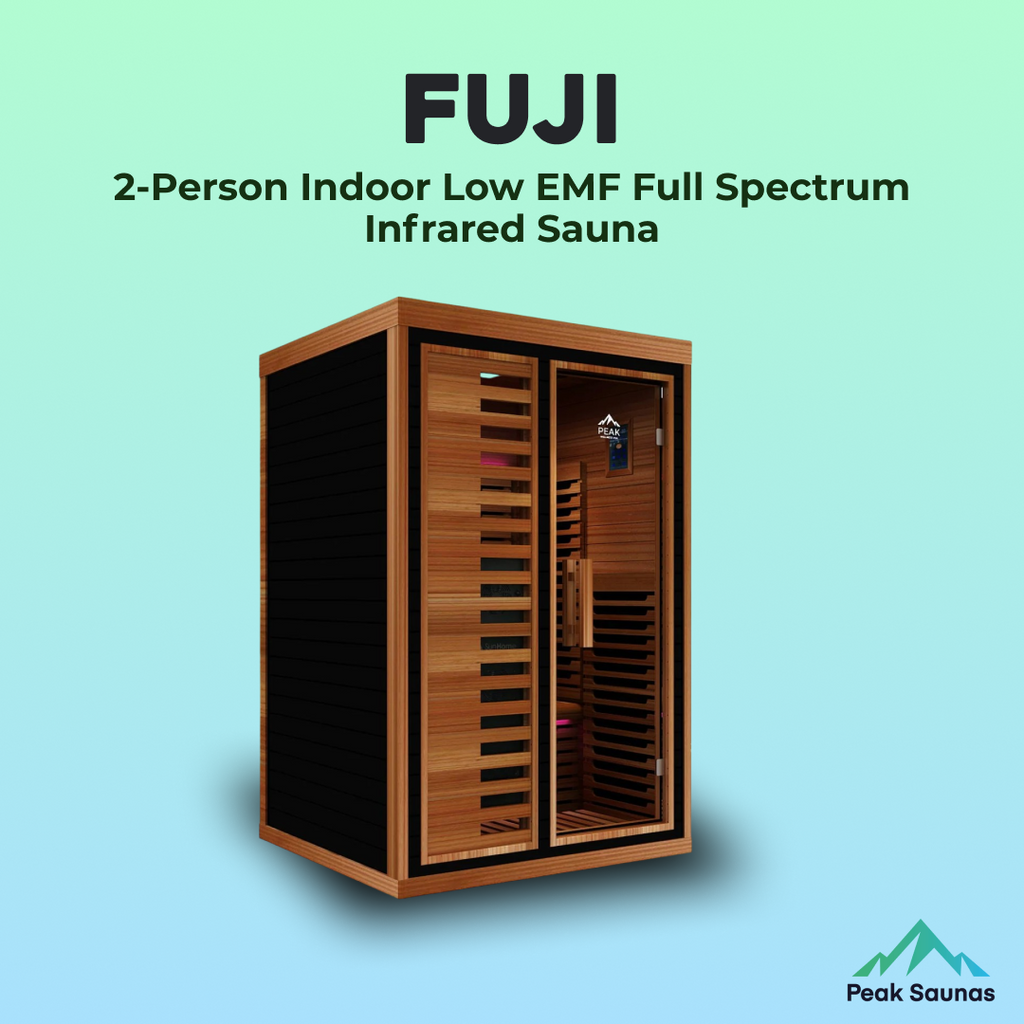 Peak Saunas Fuji 2-Person Full Spectrum Infrared Sauna with XL Medical-Grade Red Light Therapy & Smart WiFi App Control