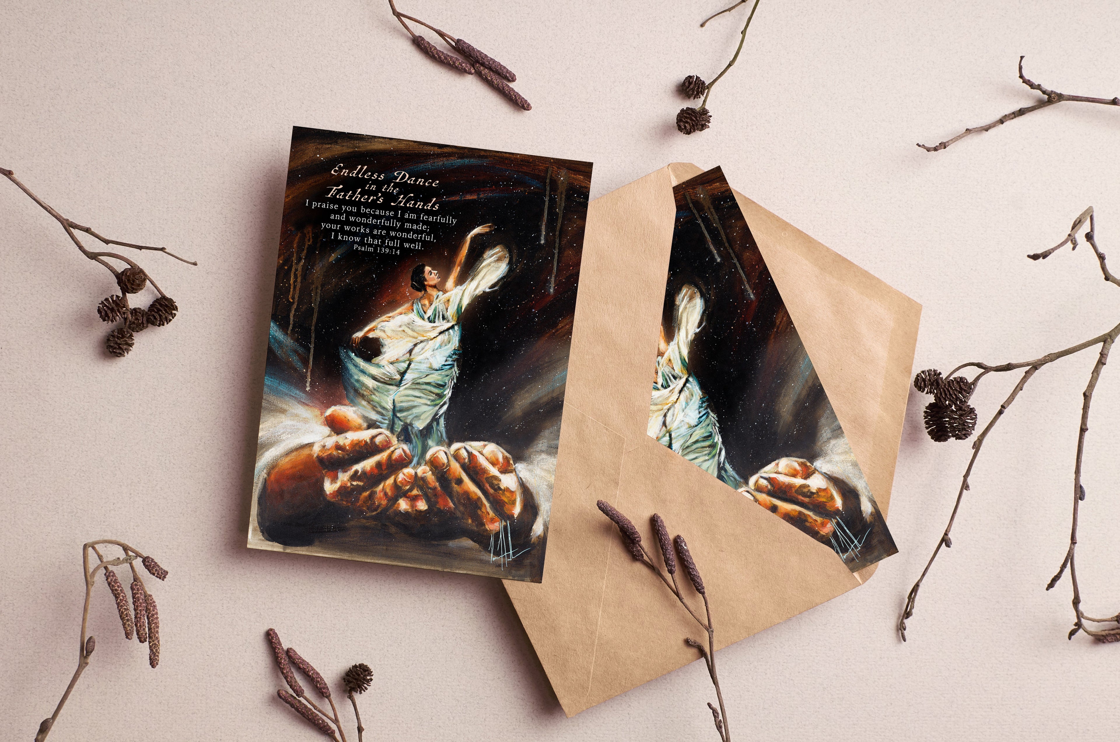 Endless Dance in the Father's Hands - Brunette Version Greeting Card