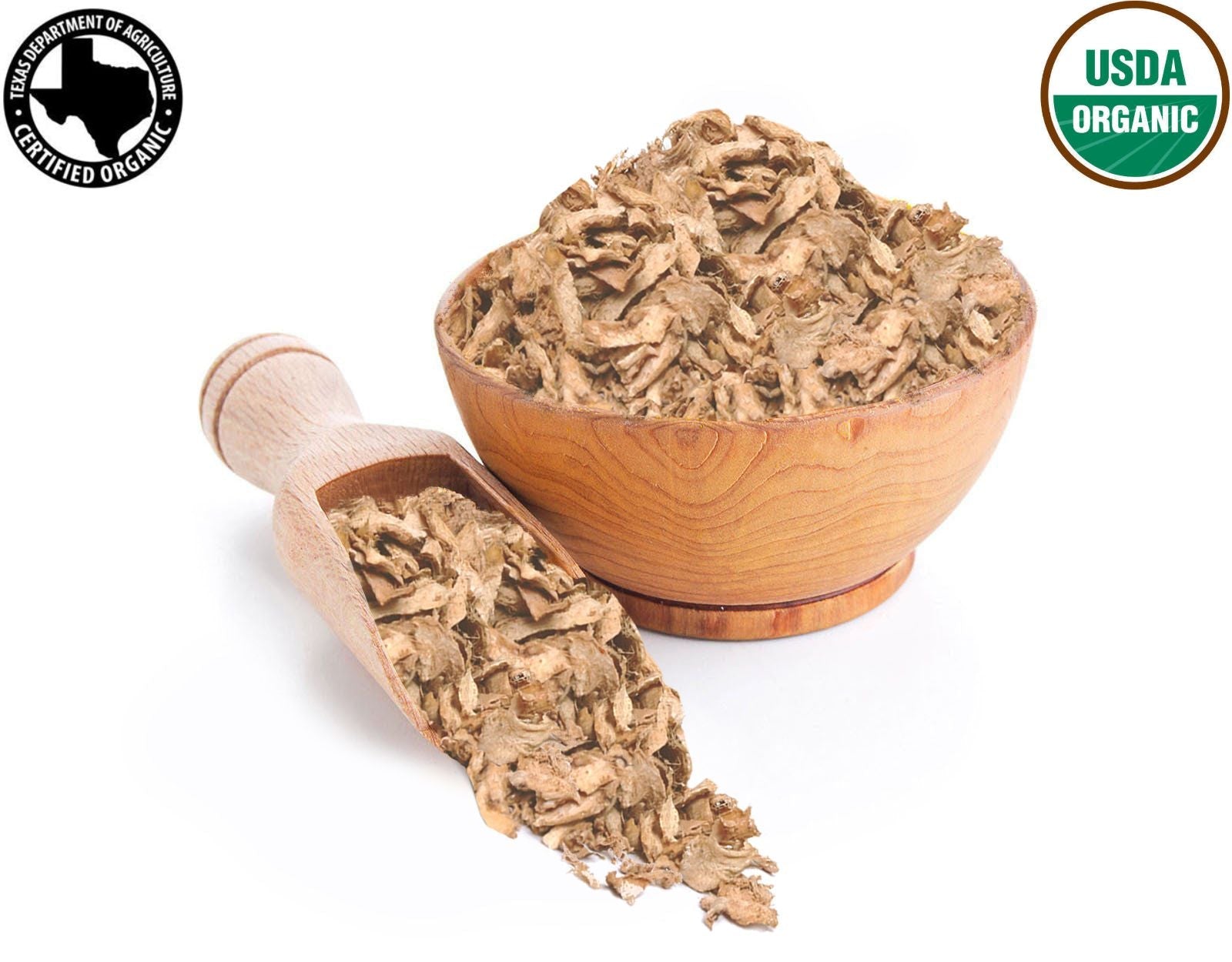 Organic Dried Ginger Slices – USDA Certified Organic Ginger Root for Tea & Cooking