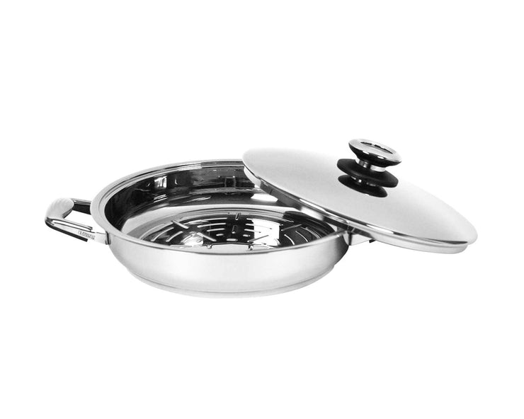 Grill Pan with Lid — Stainless Steel | Platinum