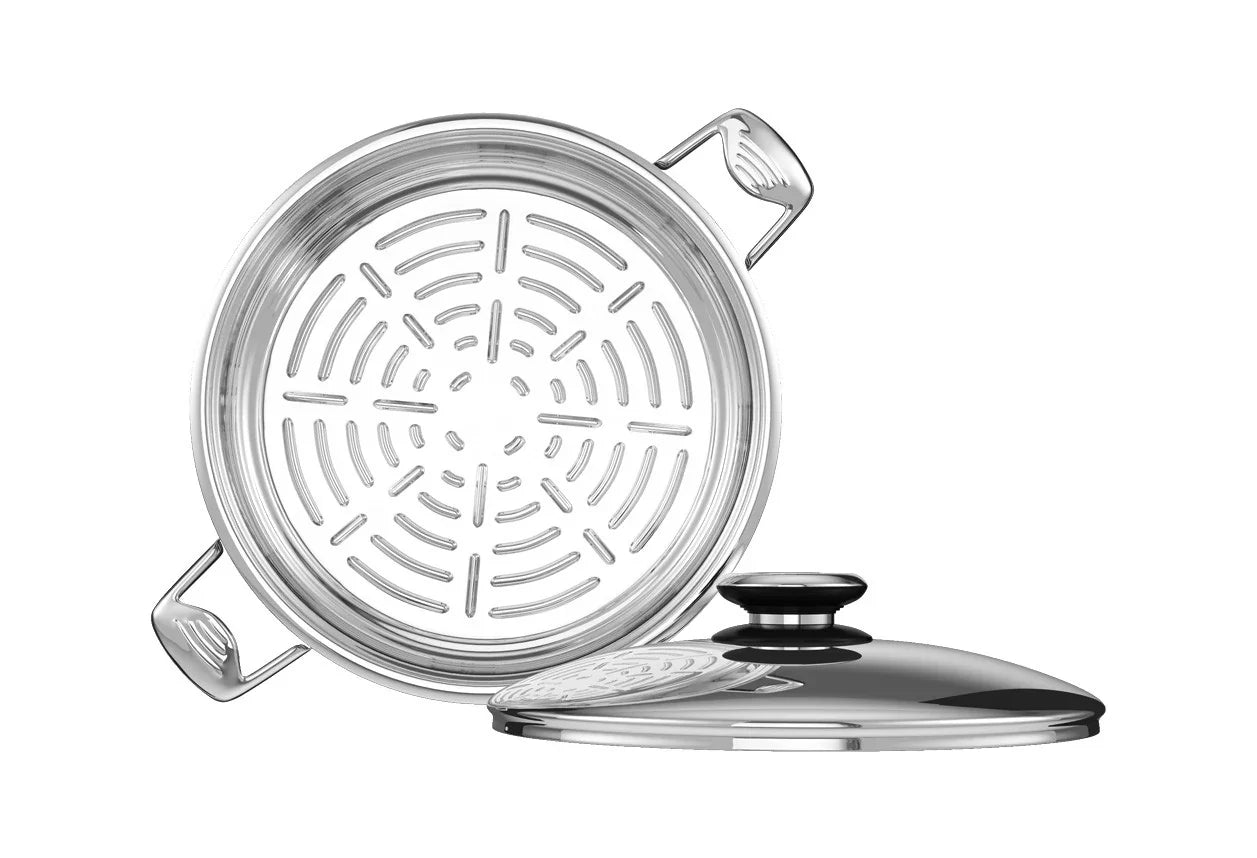 Grill Pan with Lid — Stainless Steel | Platinum