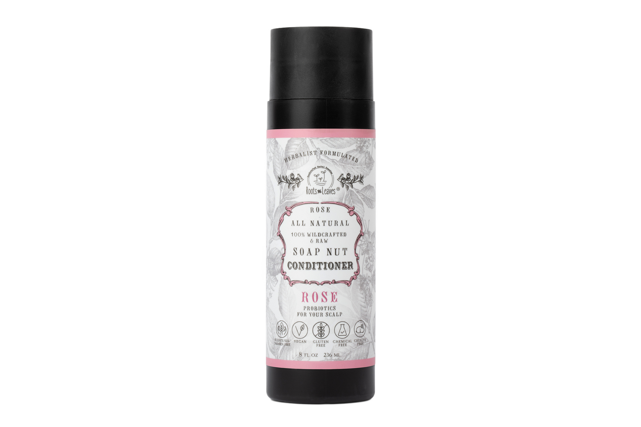All Natural Soapnut CONDITIONER - ROSE- wild fermented probiotics for your scalp