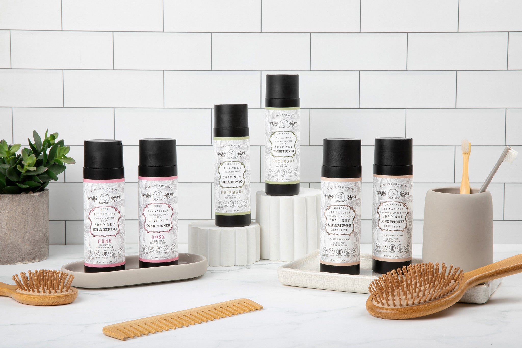 All Natural Soapnut Shampoo and Conditioner Set ROSEMARY- wild fermented probiotics for your scalp