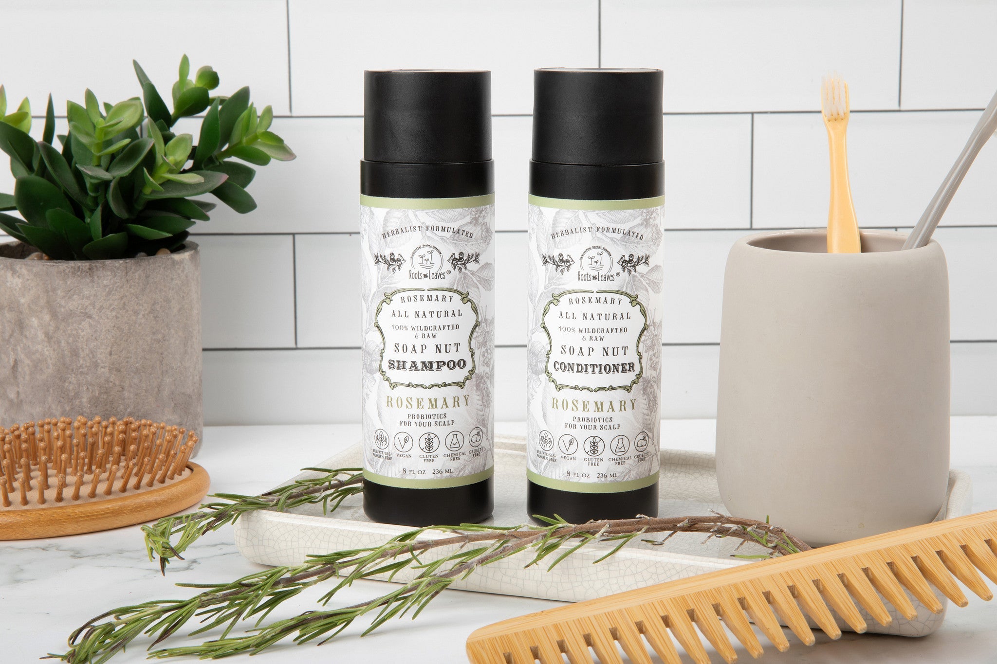 All Natural Soapnut SHAMPOO - ROSEMARY- wild fermented probiotics for your scalp