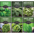 Hydroponic Vegetable Seeds Kit – 6 Heirloom Leafy Greens for Aerogardens, Towers & Indoor Year-Round Growing