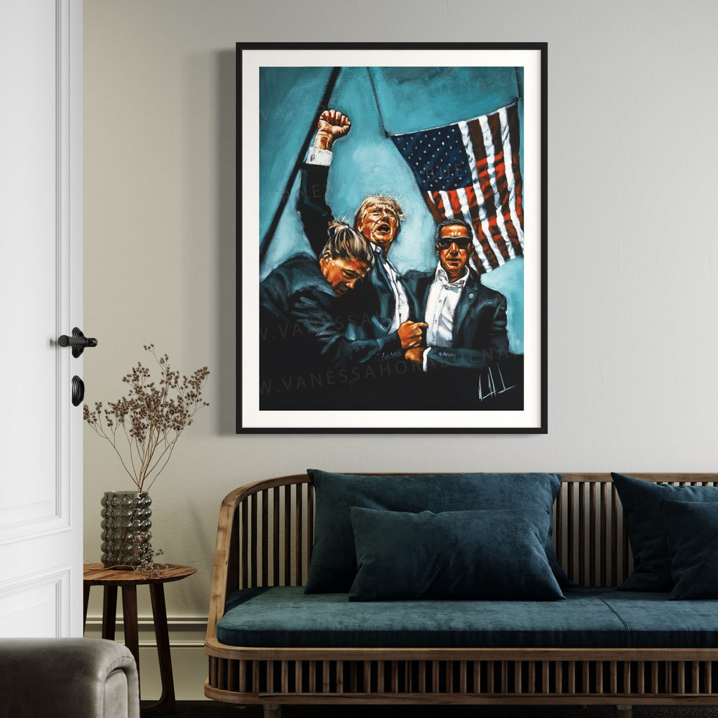 Never Surrender (Blue Background)