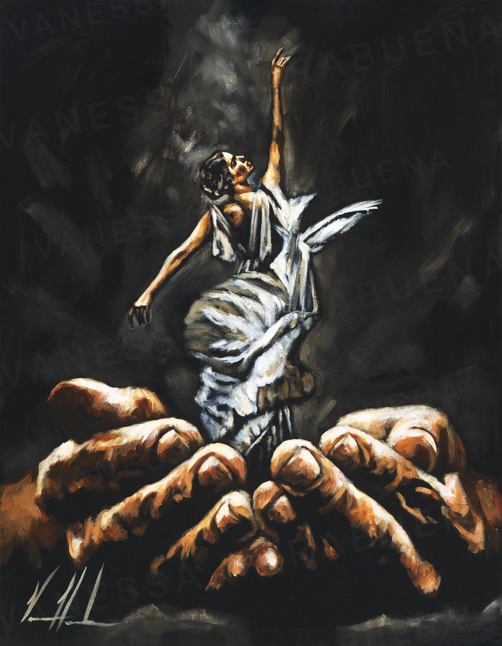 Endless Dance in the Father’s Hands - Black Background