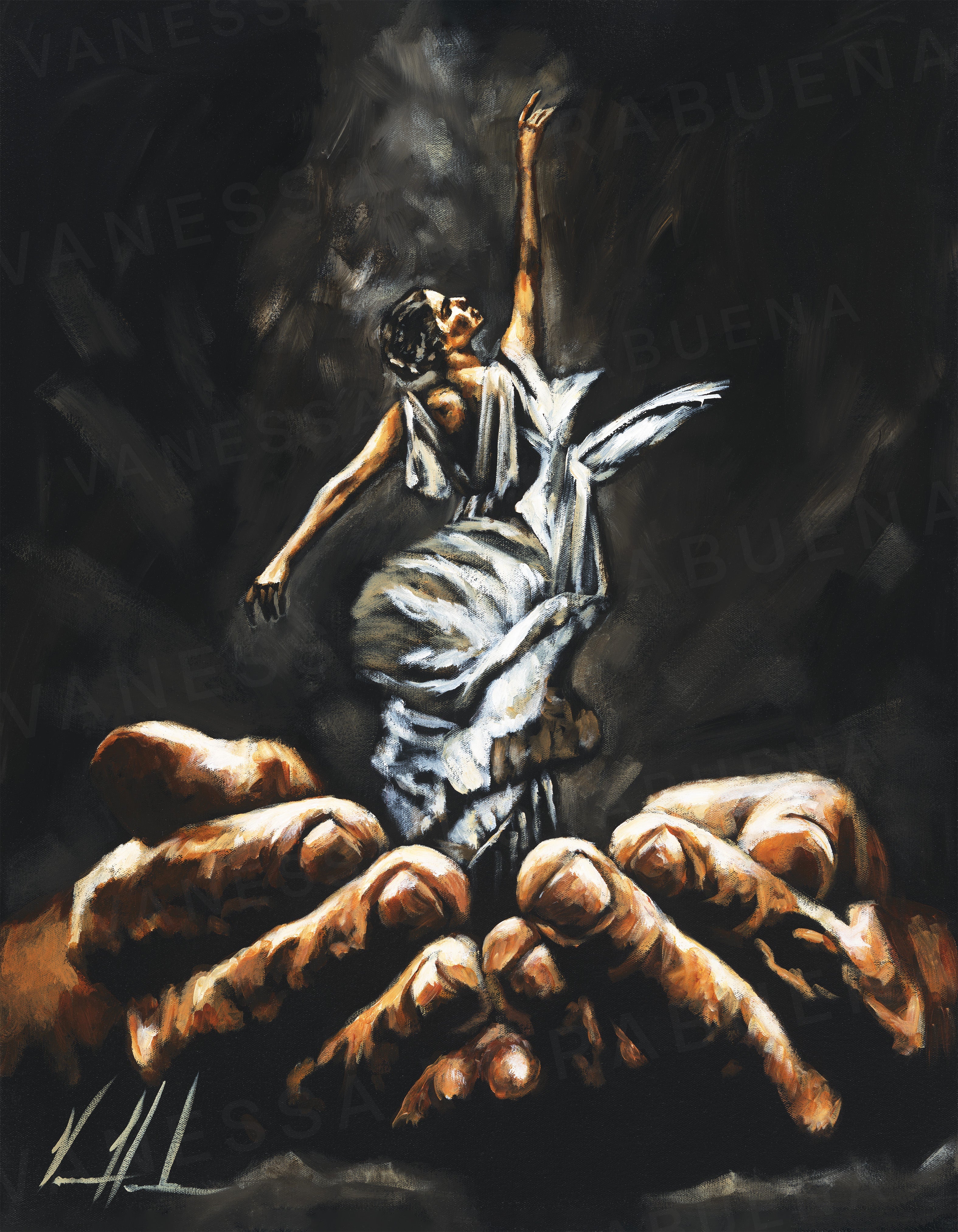 Endless Dance in the Father’s Hands - Black Background