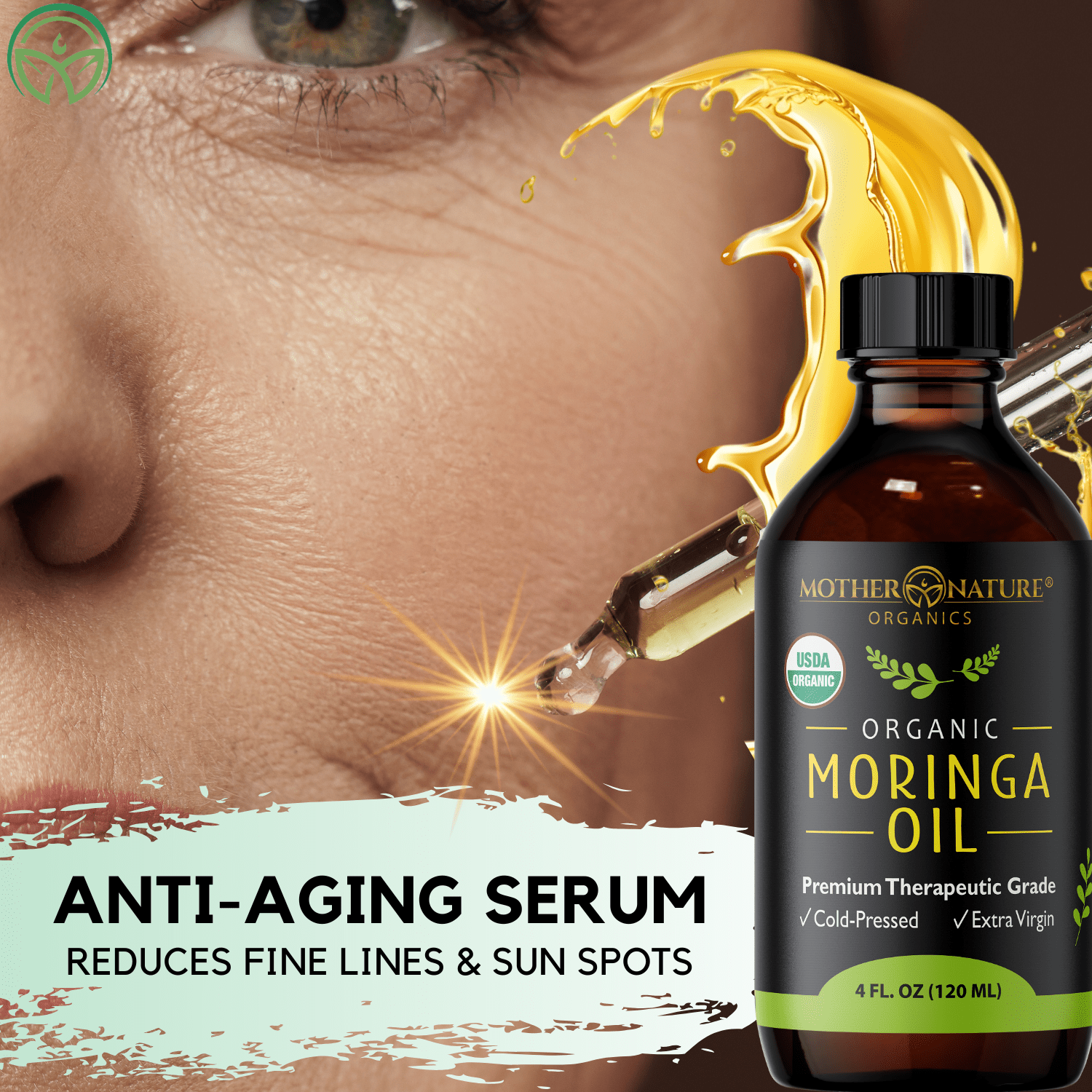 Organic Moringa Oil for Glow, Hydration & Frizz Control