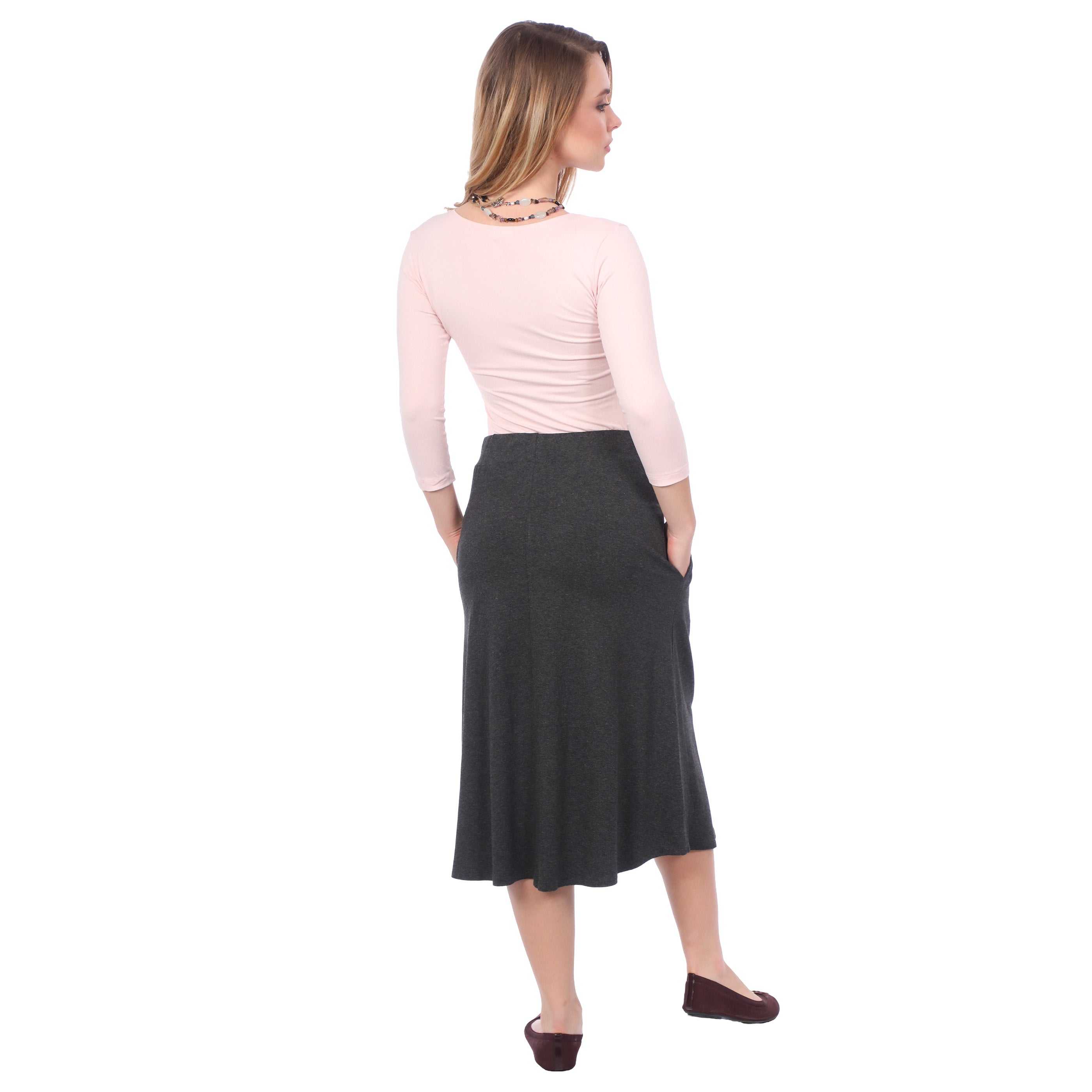 The Perfect A-Line Midi Skirt with Pockets