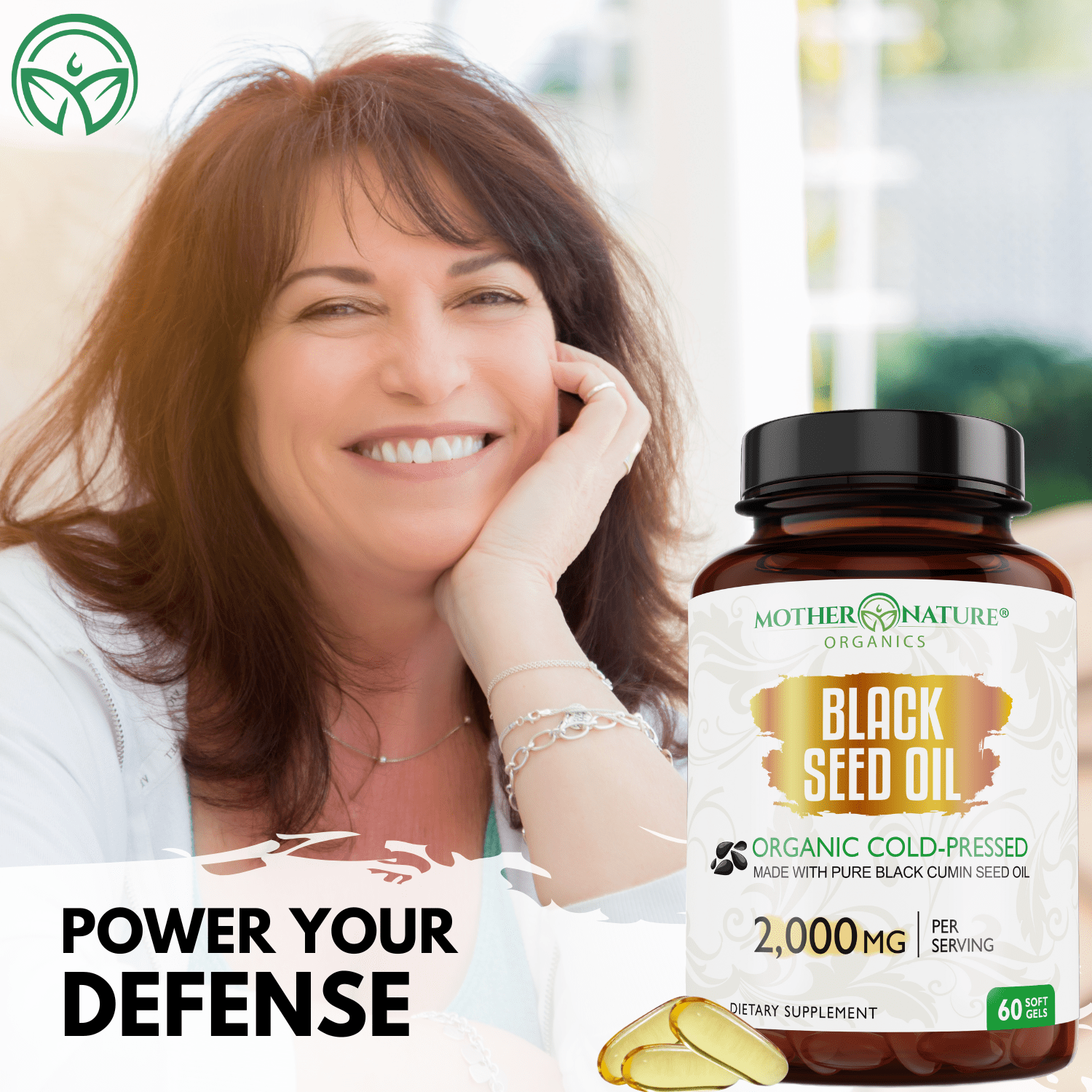 Organic Black Seed Oil Softgels — 2,000mg per Serving